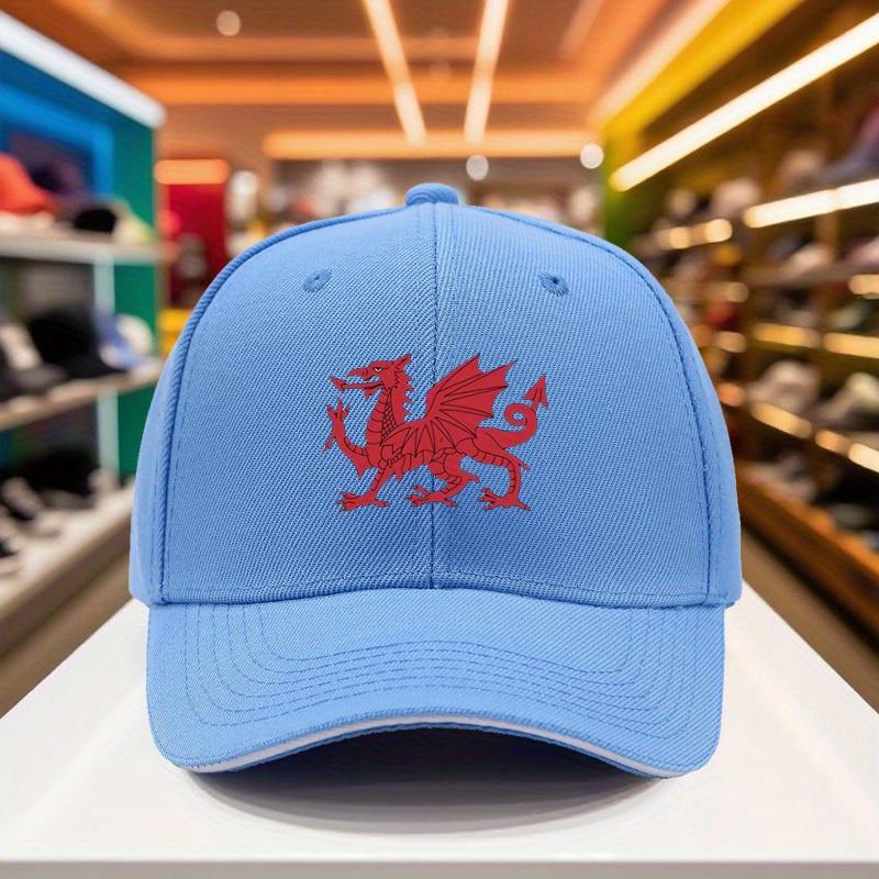 Welsh Dragon Baseball Cap Polyester Adult Unisex Adjustable Snapback Hat for Travel Sports Festival Wear