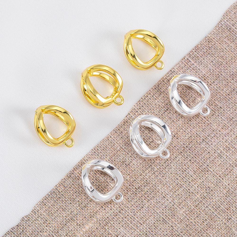 18K Gold Plated Brass Metal Pendant Bail Connector Pearl Enhancer Clips Clasps DIY Necklace Making Accessories Jewelry Materials