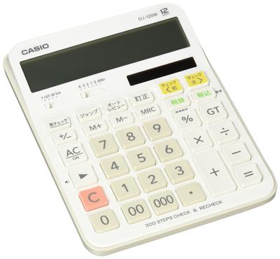 Casio Standard Calculator, Calculation Checker, Desk Type, 12 Digits, DJ-120W-N