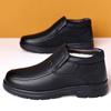 Winter Schneestiefel Herren Wasserdicht Herren Freizeitschuhe Leder Flanell zum Hineinschlüpfen Hoher Schaft zum Hineinschlüpfen Warm Winter Schuhe Herren Arbeitsschuhe