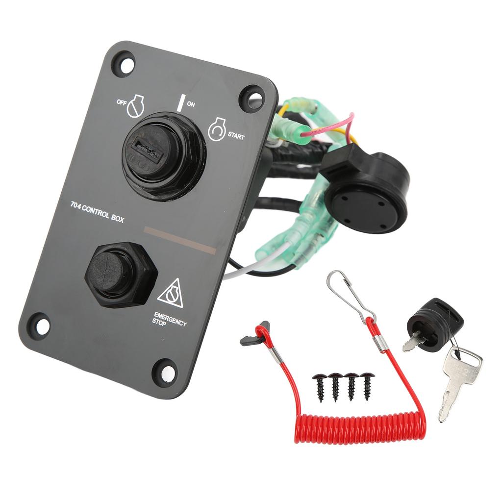 Outboard Engine Ignition Key Switch Panel Assembly 704‑82570‑08‑00 Replacement for 2 4 Stroke Motors