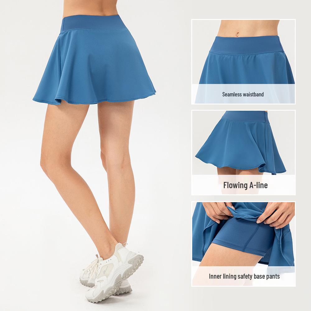 Women's Quick-Dry Skort for Tennis, Dance, Yoga, and Fitness with Anti-Exposure Inner Lining.