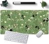 Cute cat flower plant pattern large table mat suitable for office game and home decoration Green 40*80*0.2cm