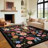 French Style Living Room Decoration Carpet Thick Plush Rugs for Bedroom Flower Pattern Study Floor Mat Fluffy Soft Cloakroom Rug