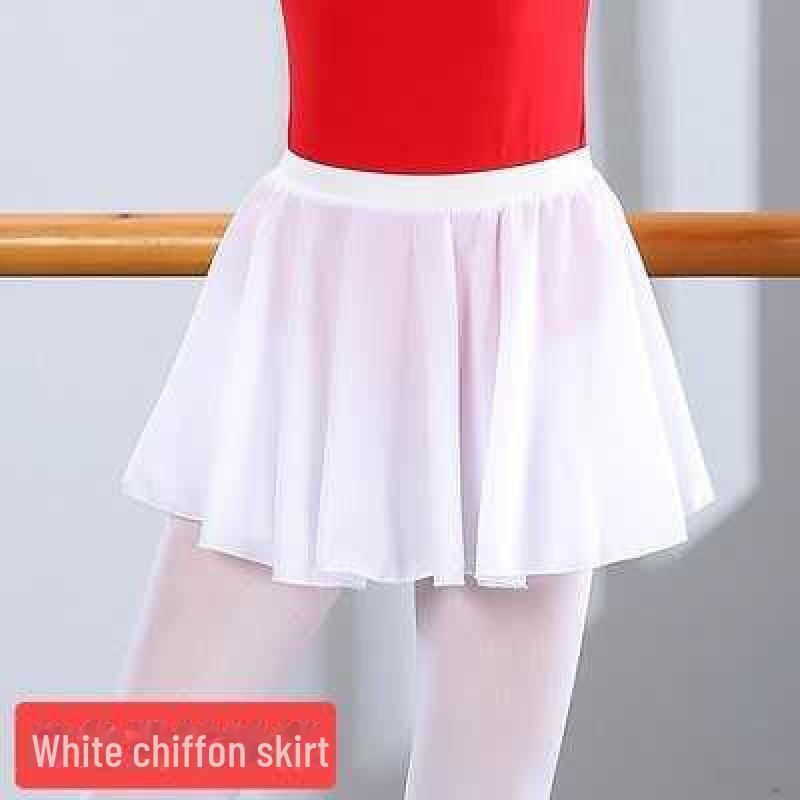 

Универсальная и элегантная детская танцевальная юбка-фартук из шифона 100D M (Height 1.2-1.5m) белый