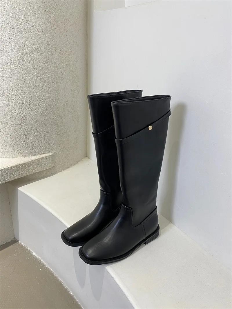 

Распродажа Американские ретро нишевые черные осенние новые высокие рыцарские прямые ботинки женские дизайнерские туфли 37 чёрный