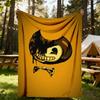 1PC Bendy and the Ink Machine Outdoor Flannel Throw Blanket - HD Printed Lightweight Soft Warm All-Season Blanket for Sofa, Bed, Travel, Camping 024