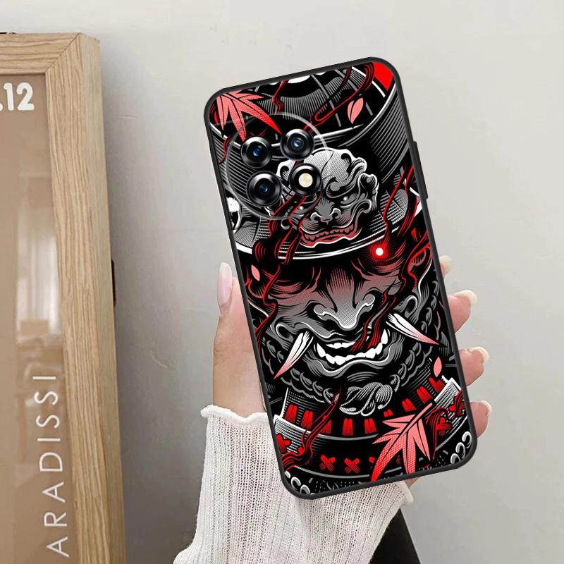 Samurai Mask Demon Case For OnePlus Nord CE 5 3 4 Lite N20 N30 OnePlus 13T 10T 8T 11 12 13 15 R 9 10 Pro Cover