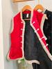 2025 Retro Chinese Red Tang Style Plus Velvet Sleeveless Vest