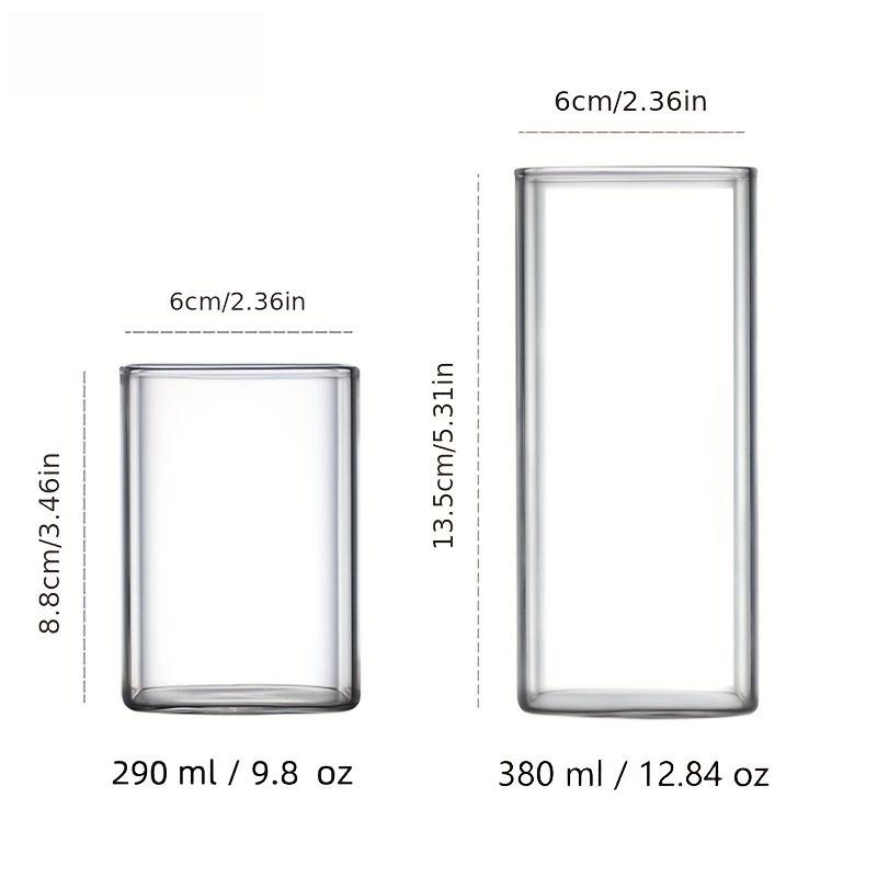 1PCS Creative Square Glass Transparent Cold Drink Large Capacity Iced Coffee Milk Tea Drinking Cup Red Wine Glass Coffee Cup
