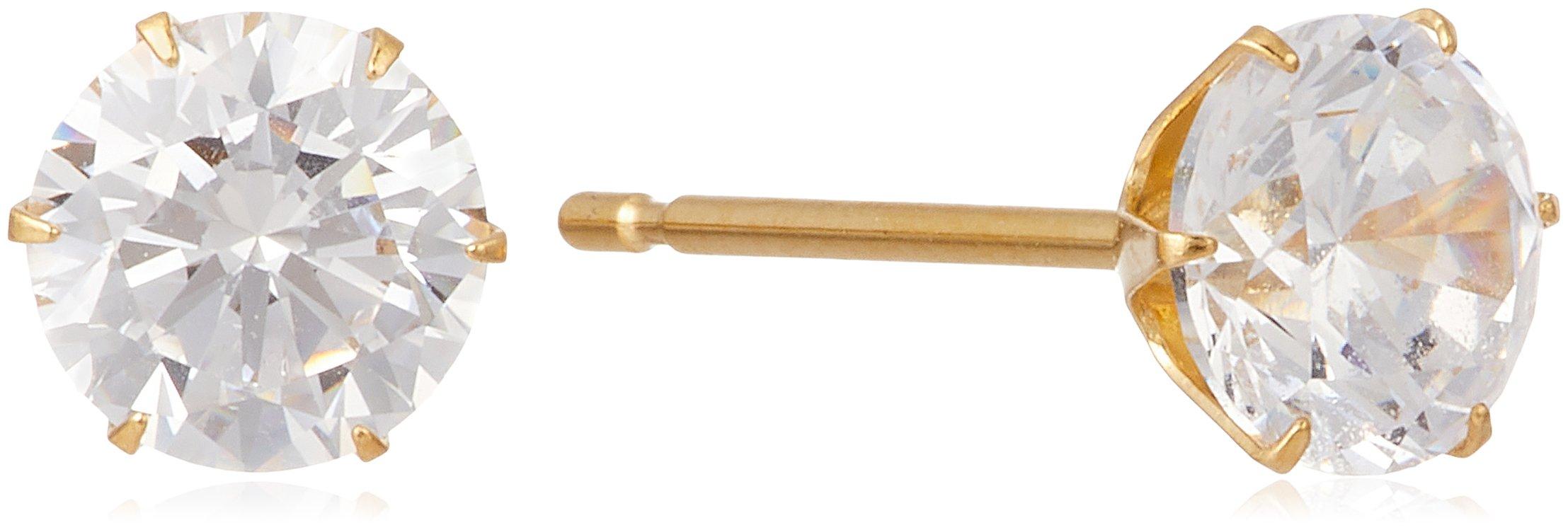 

ESTELLE [Official] Women s Earrings, 18K Yellow Gold with Cubic Zirconia (L) 0231-3428-0018-0000