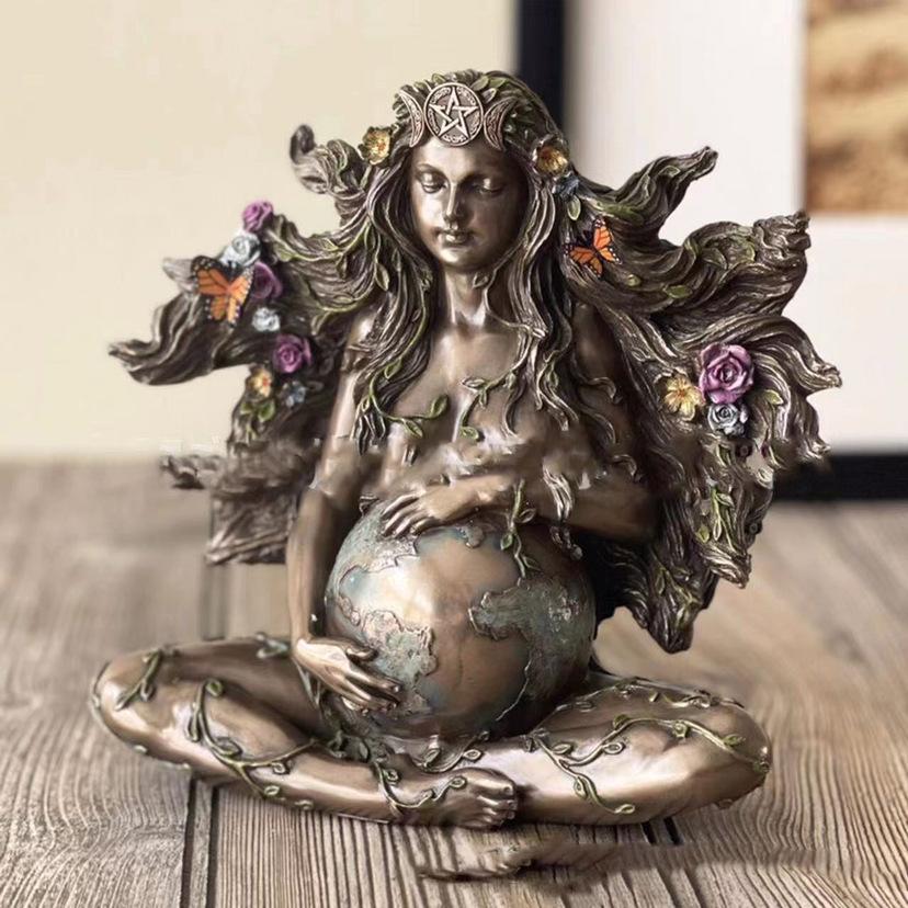 Gaia Statue: Mother Earth Resin Craft Ornament for Home Decor