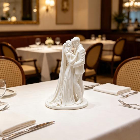 Yousheng 3D-gedruckte Figurenpaar, Romantische Hochzeitsdekoration, Romantische Hochzeits-Liebesstatue für Tortenaufsätze Eingangsbereiche Schminktische Hochzeit