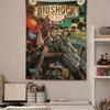 Bioshock Anime Themed Printed Tapestry Sci-fi Hippie Wall Hanging Living Room Bedroom Wall Aesthetic Background Cloth Decoration