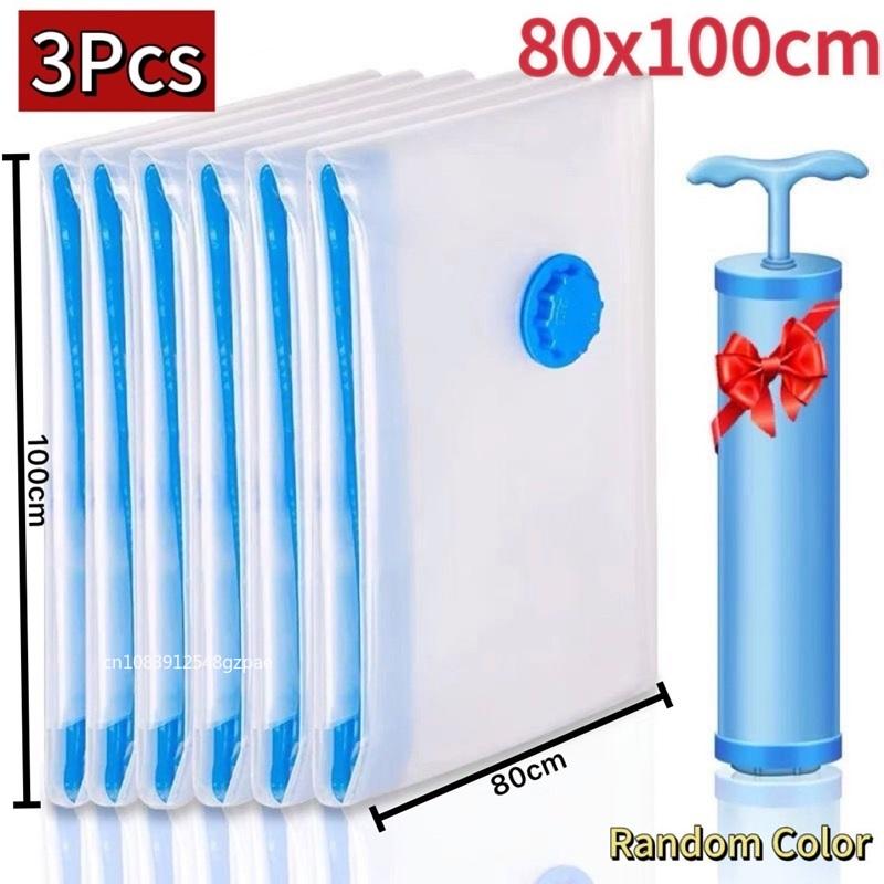 Reusable Vacuum Bag and Pump Cover for Clothes Storing Large Plastic Compression Empty Bag Travel Accessories Storage Container