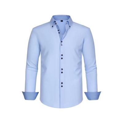 Men's Button Down Collar Formal Shirt with Cuff Detail Office Wear