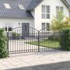 Fence Gate ASSEN 401 X 200 Cm Steel Gray Lockable