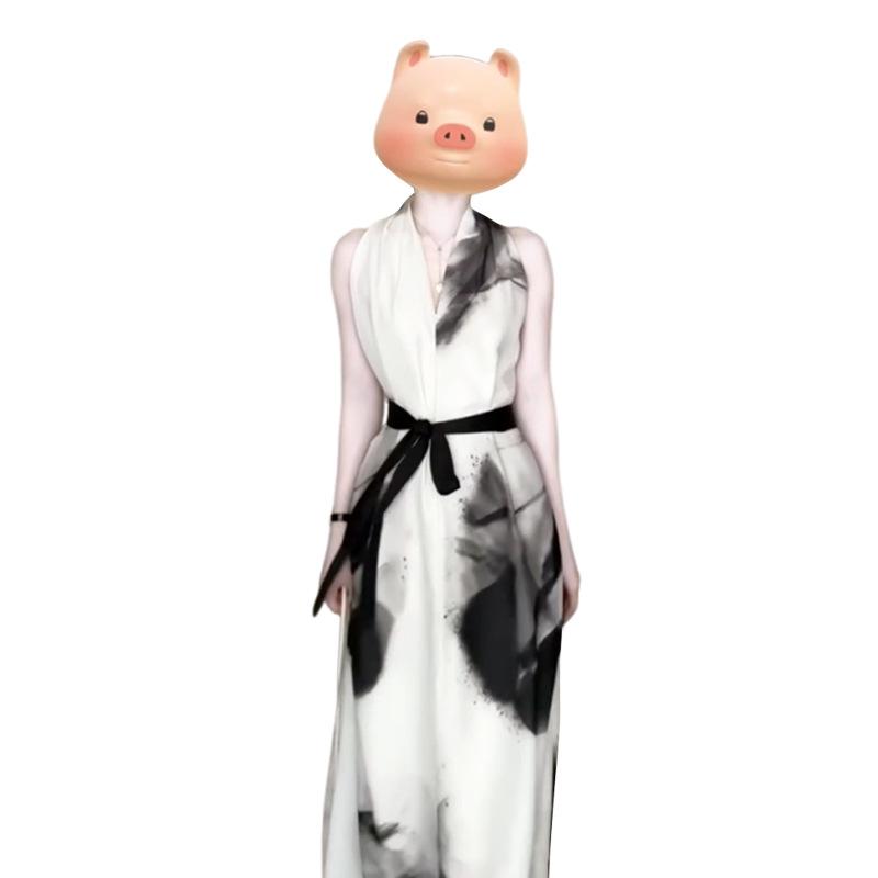 New Chinese National Style White Neck Suspender Dress Children's Summer 0 Years New Small Temperament Dress