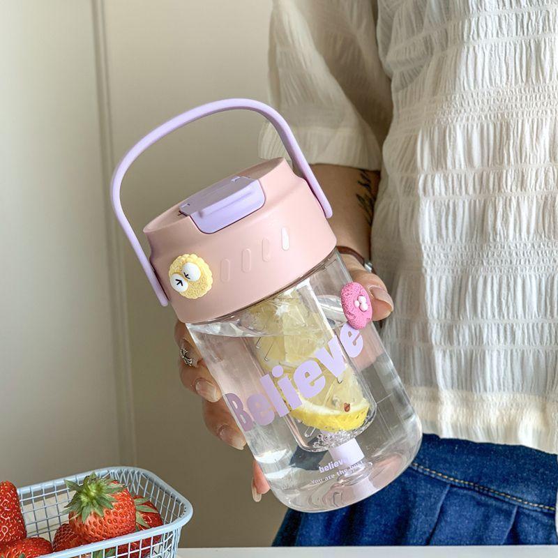 Large capacity student handle portable cup tea separation flower teacup with tea compartment Single cup