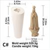Virgin Fatima Maria Stone Statue Candle Silicone Mold Gypsum Form Carving Art Aromatherapy Plaster Home Decoration Mold Gift