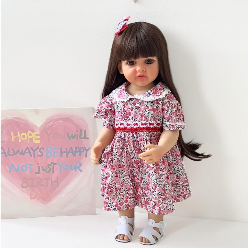 

Кукла Реборн Девочка Реалистичная Новорожденная Реалистичная Игрушка Цветочное Платье Подарки Детям