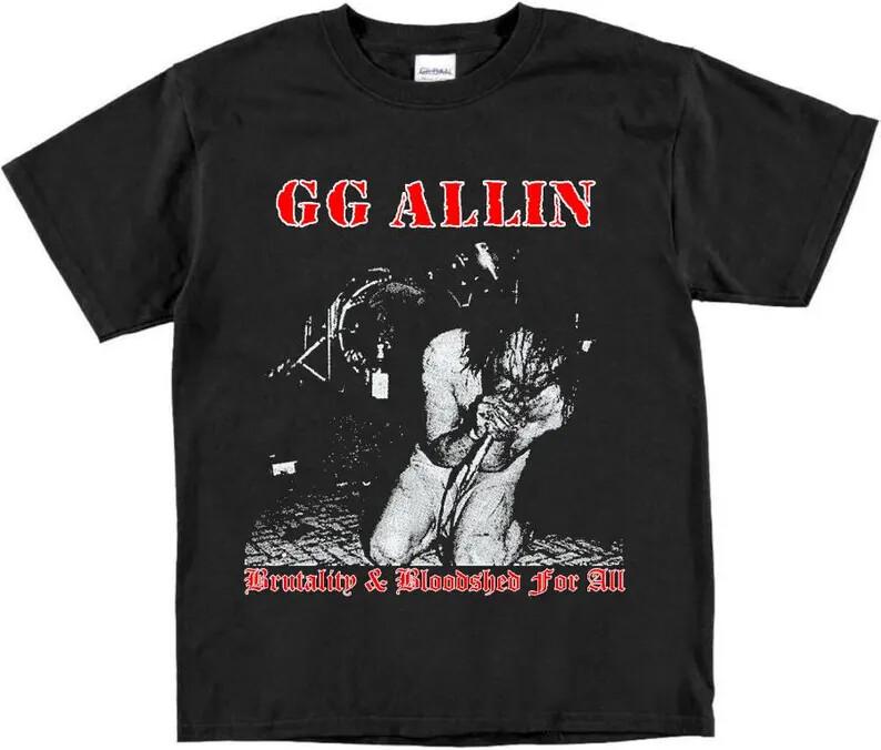 GG Allin Brutality and Bloodshed for All T Shirt Vintage Punk Rock Reagan Youth L