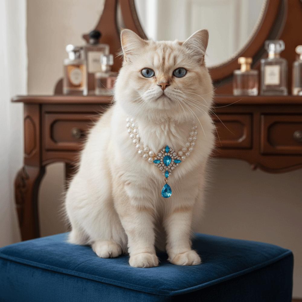 Adjustable Pet Pearl Necklace Vintage Cat Pearl Collar Fashion Dog Princess Necklace Photography