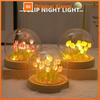 LED DIY Handmade Mini Tulip Night Light Materials Cute Home Decor Birthday Gift For Girl Family Friend Child Christmas Ornament