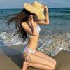 New Sweet Spicy Girl Strapless Halter Split Skirt Bikini Swimsuit, Pure and Sensual Style, Sexy Beachside Swimwear for Women