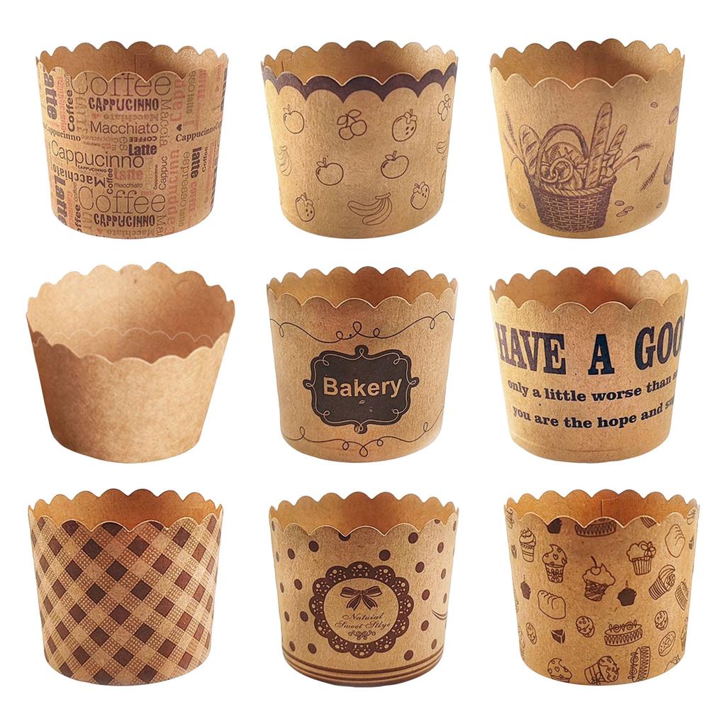 Small Kraft Paper Machine-made Cup, Mafen Cup, Cake Paper Cup, Heat-resistant Oven, Baking Household Small Paper Holder, 50 Pieces Set