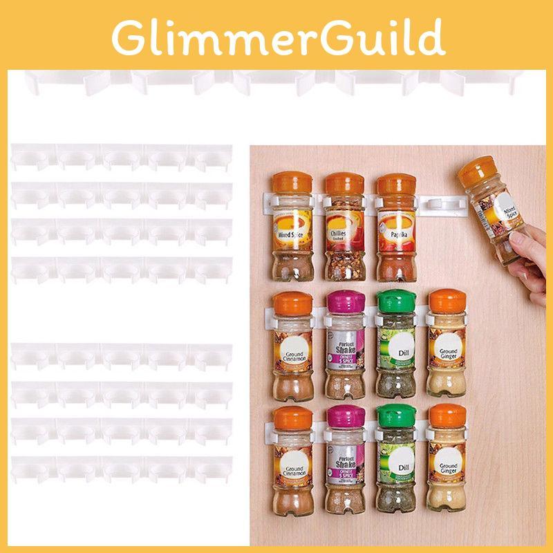 4pcs Clip N Store Home Kitchen Stick Spice Wall Rack Storage Grippe Organizer