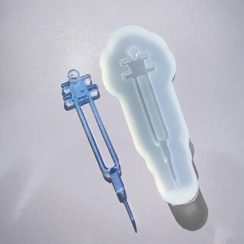 Needle Tubing Ornament Resin Casting Silicone Mold Woman Keychain Decorative Pendant Quicksand Mold for  Crafts