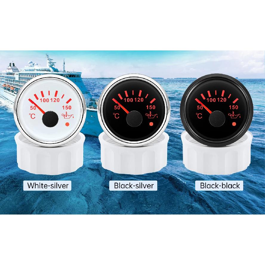 52MM Car Gauge Oil Temperature Gauge 50-150°C Digital Oil Temp Sensor 1/8NPT With Alarm For 12V 24V Car Boat Marine Motorcycle