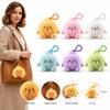 Soft Fluffy Plush Bun Keychain Squeezable Plush Pendant Gifts Bun Squeeze Toy Backpack Accessory