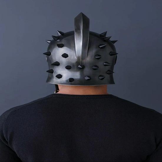 Black Gladiator Helmet Roman Soldier Maximus Helmet Medieval Knight LARP  Cosplay Armor Handmade Steel Warrior Costume