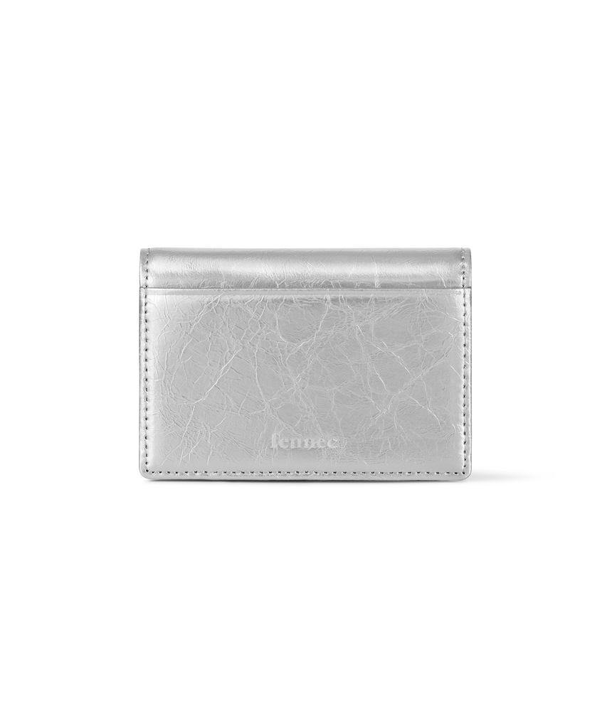 Fennec Crinkle Triangle Accordion Pocket - Silver