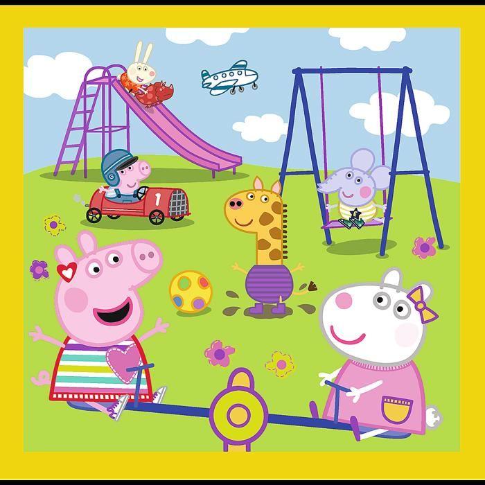 Trefl 34849 Puzzle 3en1 Peppy's Happy Day