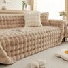 Plush Sofa Cover Thick Faux Fur Shaggy Fuzzy Sectional Couch Cover Universal Gray Furniture Cover Fluffy Sofa Slipcover