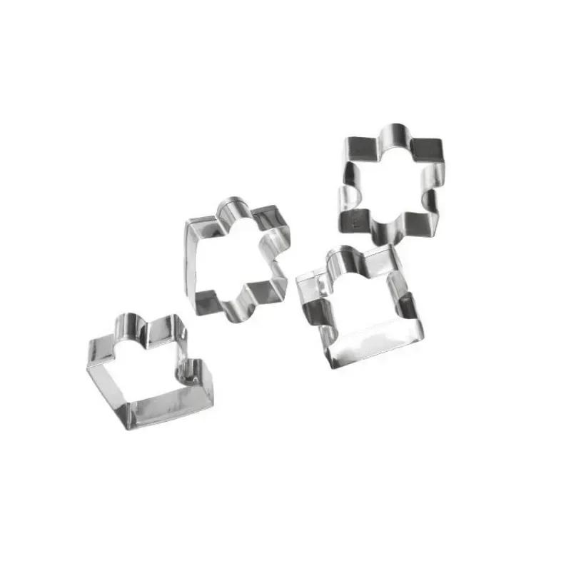 4 teile/satz Cookie Puzzle Form Edelstahl Cookie Cutter Set DIY Keks Form Dessert Backformen Kuchen Form Hochzeit Dekorieren