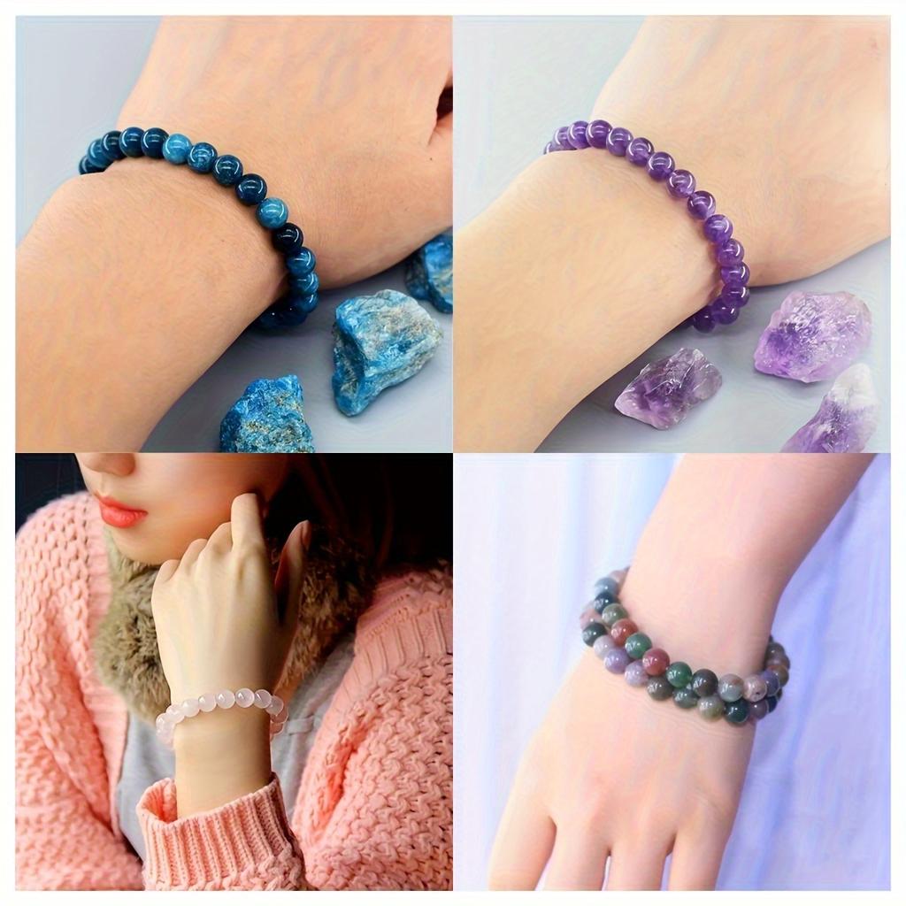 8mm Naturstein Kristall Armband Handgefertigtes Perlenarmband für Damen Herren