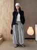Xu Man Spring/Summer Paris Fashion Plaid Balloon Button Cuff Long Pants for Women
