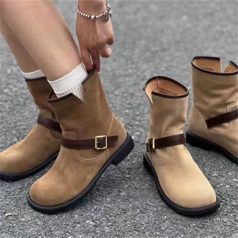 Fashion Women Boots Winter New Casual Flats Ankle Boots Women Brand Designer Fashion Walking Punk Goth Shoes for Women Botas De Mujer