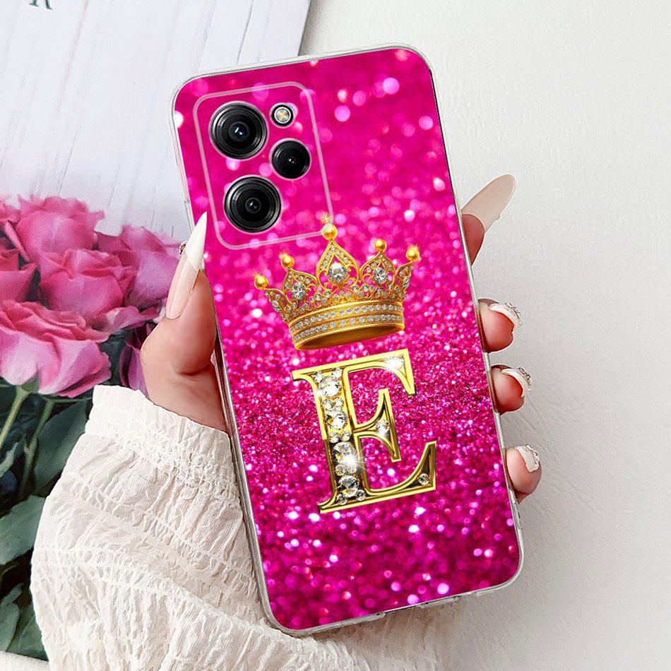 For Xiaomi Poco X5 Pro PocoX5 Fashion Crown Letter Phone Case For Poco X 5 X5Pro 5G Soft Silicone TPU Cases