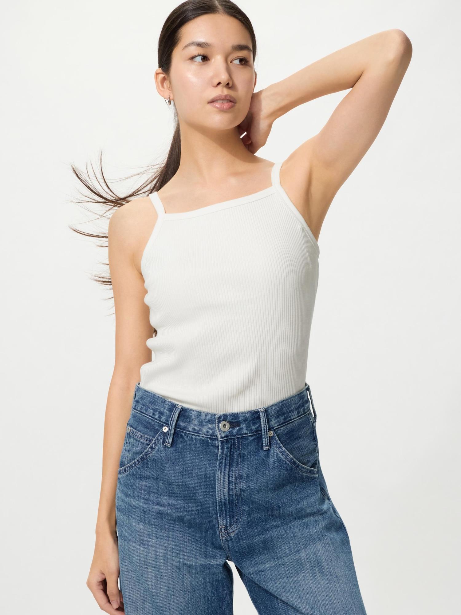 

Uniqlo Япония Топ-майка на квадратном вырезе 01 OFF WHITE/XS