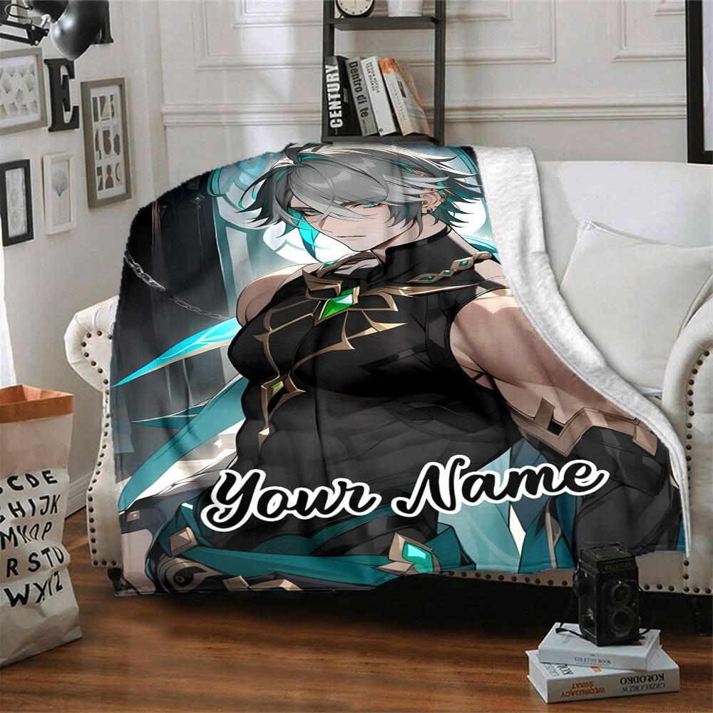 Customizable Genshin Impact7 Throw Blanket – Personalized Name, All-Season Cozy Snug Blanket, Machine Washable, Personalized Blanket