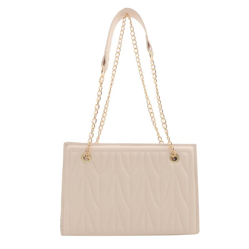 Trendy Cross-border Leisure Folded Diamond Grid Underarm Single Shoulder Bag Female 2024 Spring New Style белый