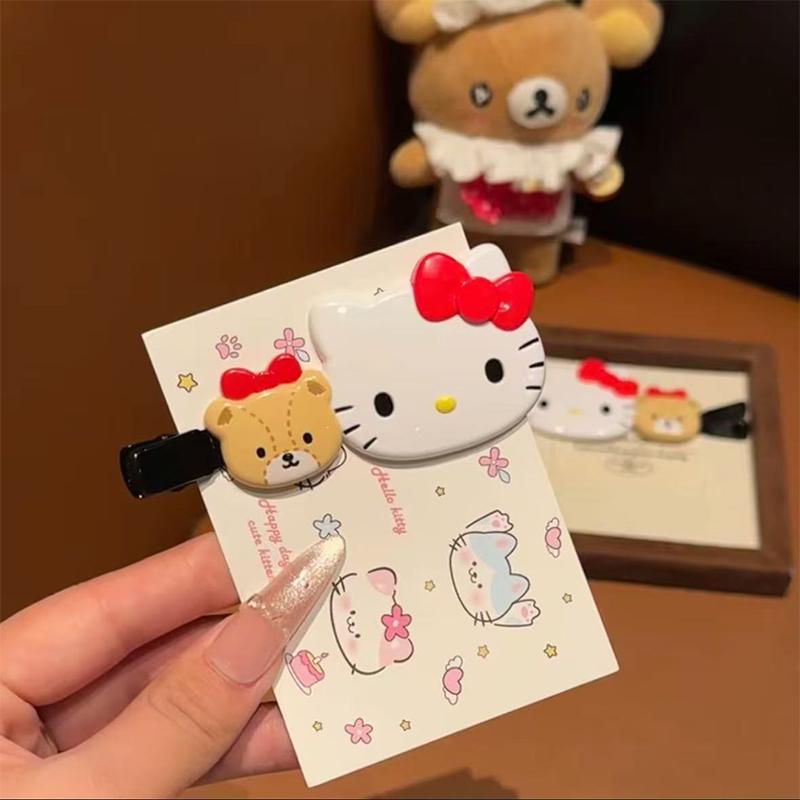 Cute Bear Kt Cat Hair Clip Japanese Sweet Style Versatile Girls Duckbill Clip Hair Clip Hair Accessory Clip