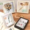 Wooden 3D Wall and Tabletop Photo Frame with Hollow Design, Dried Flower, and Butterfly Specimen.