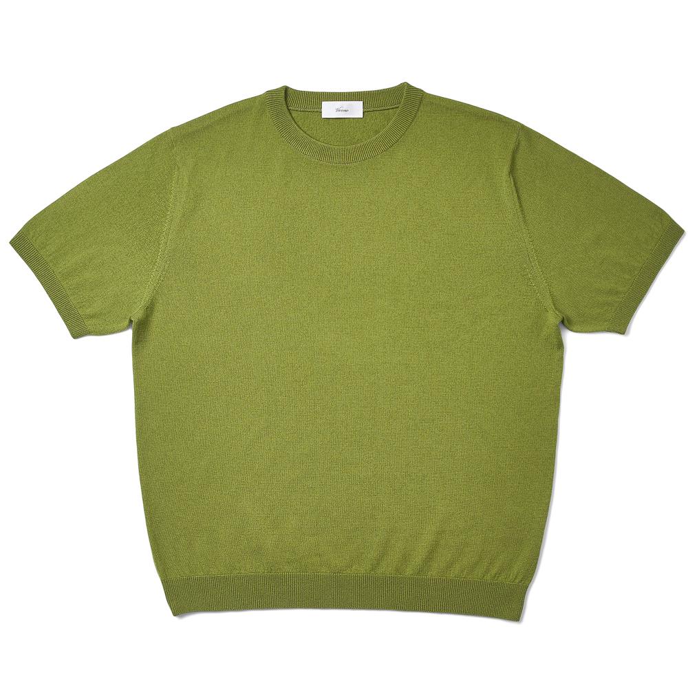 Berno Short Sleeve Basic Round Knit Green Reference/L