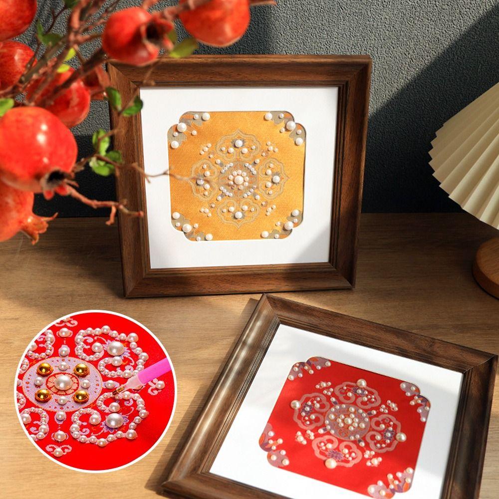 Song Jin Fabric Pearl Paintings Material Kit Engraved Pattern Simulated Pearl DIY Pearl Paintings Kit Handmade